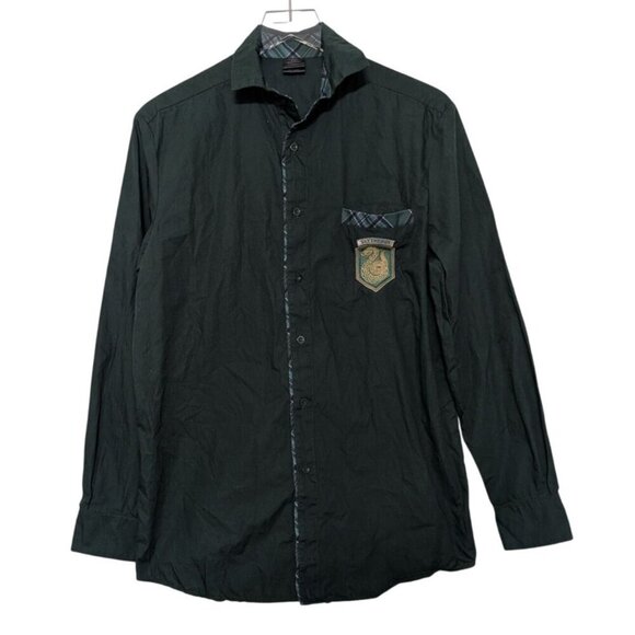 Wizarding World Harry Potter Embroidered Slytherin Shirt Mens Size Small Green - Picture 1 of 8